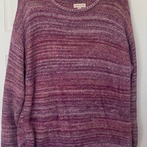 Knox Rose Marled Plum & Pink Scoop Neck Sweater